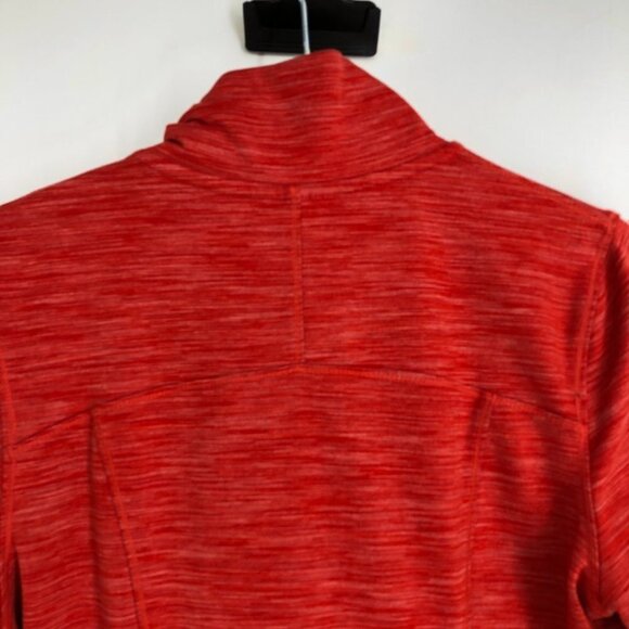 Shambhala Salmon Red Heathered Zip Up Mock Neck Sweater  size XS - Picture 10 of 14